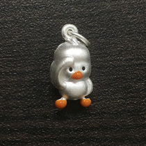 Foot silver 990 frosted fresh and generous simple small trend exquisite shake boutique small yellow duck small pendant DIY accessories