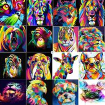 Oil Painting By Number Picture Anima Set On Canvas