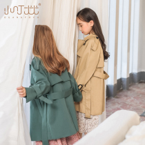 Girls Trench Coat 2021 Spring New Children Childrens Coats Long Girls English Style Childrens Wear Tide