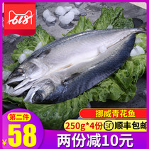 Norwegian blue and white fish Open side offal seafood barbecue ingredients Salt grilled blue and white fish Mackerel Blue and white fish