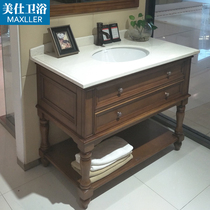 American country oak bathroom cabinet toilet face wash basin floor marble combination locker bathroom cabinet