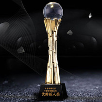 Crystal trophy custom-made creative resin trophy Order gold-plated trophy Free lettering company souvenir