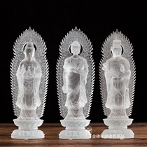 Ancient Law glazed with backlight station West Three Holy pendulum pieces Amitabha Bodhisattva bodhisattva to Bodhisattva
