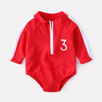 Baby swimsuit Summer thin section 0-6 month newborn swimsuit Summer sun protection clothes 3 Baby summer clothes conjoined men s