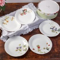 Spot Japan NARUMI Minghai LUCYS GARDEN 17cm dinner plate bone china plate 5 gift box set