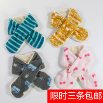 Thousand warm baby fleece scarf autumn and winter warm windproof children cross-style scarf men three pieces