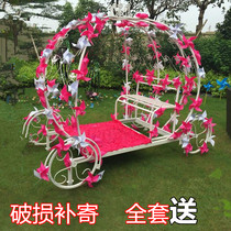 New wedding props double-seat pumpkin car Photography princess car Wedding wedding supplies wrought iron pumpkin car