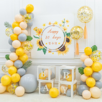 Female male baby full moon banquet decoration scene layout hotel 30 days balloon birthday background wall poster customization