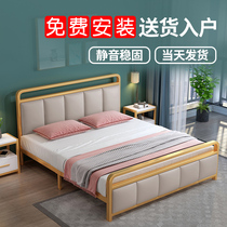 Iron bed Nordic light luxury 1 5 m double bed modern simple Net Red single bed 1 8 bedroom thick iron frame bed