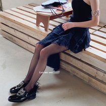 LET ME SEE summer thin black stockings womens thin pantyhose sexy ins tide outside solid color bottoming jumpsuit