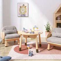 Solid Wood small round table childrens toy game table Home Childrens Fun kindergarten baby table drawing learning table