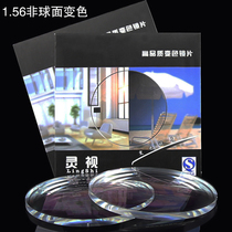 1 56 Aspherical contact color change lens myopia flat resin spectacle lens Green film radiation protection 1 vice price