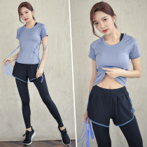 Yoga clothes 2021 new summer gym sports suit womens thin running loose beginners shake sound the same style