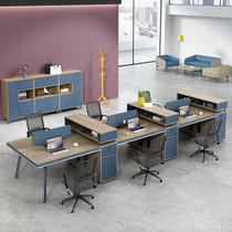 Staff office table and chair combination simple modern staff station screen card holder double 4 people 6 people Financial Computer Desk