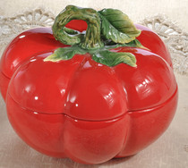 European tomato ceramic candy cans Biscuit cans Storage cans TV cabinet Coffee table ornaments Home jewelry ornaments