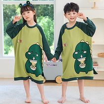 Childrens sleepy dress girl conjunction pajamas boy spring cotton thin long sleeve girl Xia baby home clothing in spring