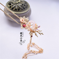 Jis Xiaozhu Snow Ying Spot Hanfu ancient style accessories Classical hair accessories Pearl powder crystal Dobao Hanfu hair long hair
