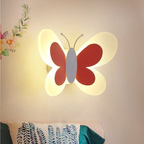 Butterfly wall lamp Simple modern creative cartoon Bedroom living room TV wall Childrens room Bedside entrance LED lamps