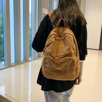 Bag Girls Junior High School Students Han Prints High School College Students Double Shoulder Bag Ins Brief Water Wash Canvas Senteel 100 Hitch Backpack