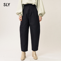 (THROW series) SLY summer new solid color high waist straight casual pants 030DA031-2970
