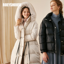 Luo Yi 90%white duck down fox fur collar down jacket Autumn and winter new product warm thickening medium-long jacket 01013