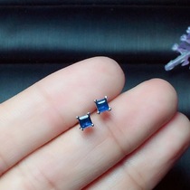 S925 Silver - set sapphire ear nails Simple and simple and simple Fire excellent fashion personality