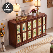 Shoe cabinet solid wood multi-layer large capacity porch Hall Cabinet solid wood shoes reject modern vintage American living room shoe cabinet Chinese style