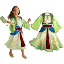 Ins ice and snow princess dress girl dress Halloween Mulan Mulan Mulan girl foreign dress performance dress
