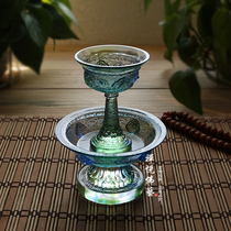 Zen Yue Buddhist art Buddhist supplies Eight auspicious offering cup Ancient law glass guardian cup Tantric dharma instrument Nepal practice cup