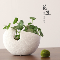 Nordic Creative Ceramic Hydro Green Plant Copper Chamber Home Decoration Living Room Simple Vase Fittings