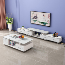 TV cabinet coffee table combination modern simple light luxury style small house wall cabinet living room home retractable TV cabinet
