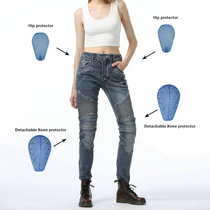 LOONG BIKER motorcycle riding pants Jeans FALL-proof motorcycle high elastic pants with protective gear SLIM FEMALE MODELS