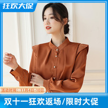 JOLIMENT French shirt womens design sense niche 2022 autumn new fashion bubble long-sleeved chic top