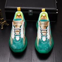 Colorful father shoes mens summer New ins trend Joker breathable thick bottom increased green sports casual shoes