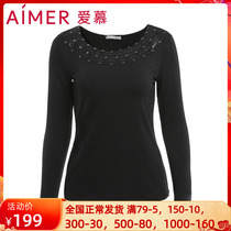 Love Mousse Special Cabinet Warm Silk Lady Big Round Lead Long Sleeve Modale Warm Clothes Bottom Blouse AM722132