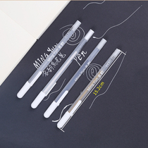 Famous rhyme hand-painted high-gloss painting brush white mark pen animation design painting high-gloss white pen black cardboard with white line Pen Black White Gold Silver 4 colors optional