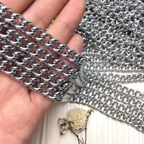 304 stainless steel button necklace strip sideways O-shaped luggage chain pendant thread diameter 1mm-2 5mm hardware