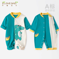 Newborn Spring and Autumn Cotton Autumn Baby Clothes Autumn Clothes 0-1 Years Old 2 Newborn Baby One Piece Long Sleeves to Wear Out