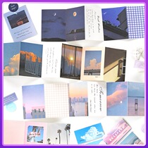 Controlled ins landscape sticky notes material hand account collage photography style decorative base dot English sticker foundation