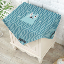 Cartoon bedside table cloth non-slip bedside table cover printer multi-purpose dust cover square towel stool pad simple modern
