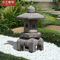 Stone lamp natural marble courtyard outdoor hotel decoration floor-to-ceiling stone lamp ornaments stone carved blue stone antique stone lantern