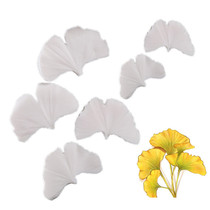 New product Ginkgo biloba simulation sugar flower texture silicone mold die bread flower leaf mold petal clay cold porcelain