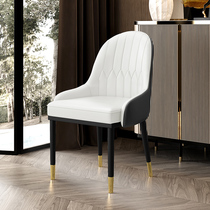 Leather back chair dining table dining chair light luxury hotel restaurant Home modern sponge pu Nordic leather nail art negotiation