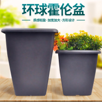 Universal Holen pot plastic rectangular flowerpot planting flower pot resin long strip flower pot rose pot rose pot large
