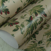 US Imported Spot Wall Paper Clear Barn Dump Retro Undertone Green Leaves Bedroom Background Wall Restaurant Wallpaper