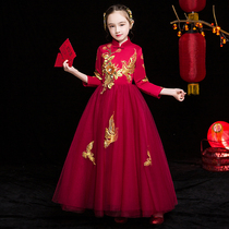 Childrens Chinese New Year Hanfu Baby girl costume Chinese style Tang Costume Little Girl New Years Eve dress New Years Dress Long sleeve festive