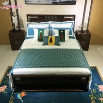 Showroom-like board New Chinese New Classical Home Textile Multi-piece set Soft furniture assorted bed bedding Wavy Green