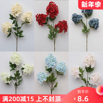 New pagoda 3 head hydrangea wedding silk flower Flower Flower classical flower good red champagne line flower arrangement wedding hall