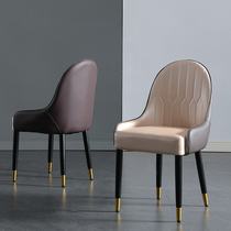 Dining chair modern minimalist home Nordic restaurant solid wood chair backrest stool leisure creative net red ins light luxury