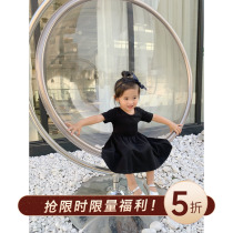 Cookie home baby shop girl backless dress cotton children bow girl short sleeve skirt summer dress